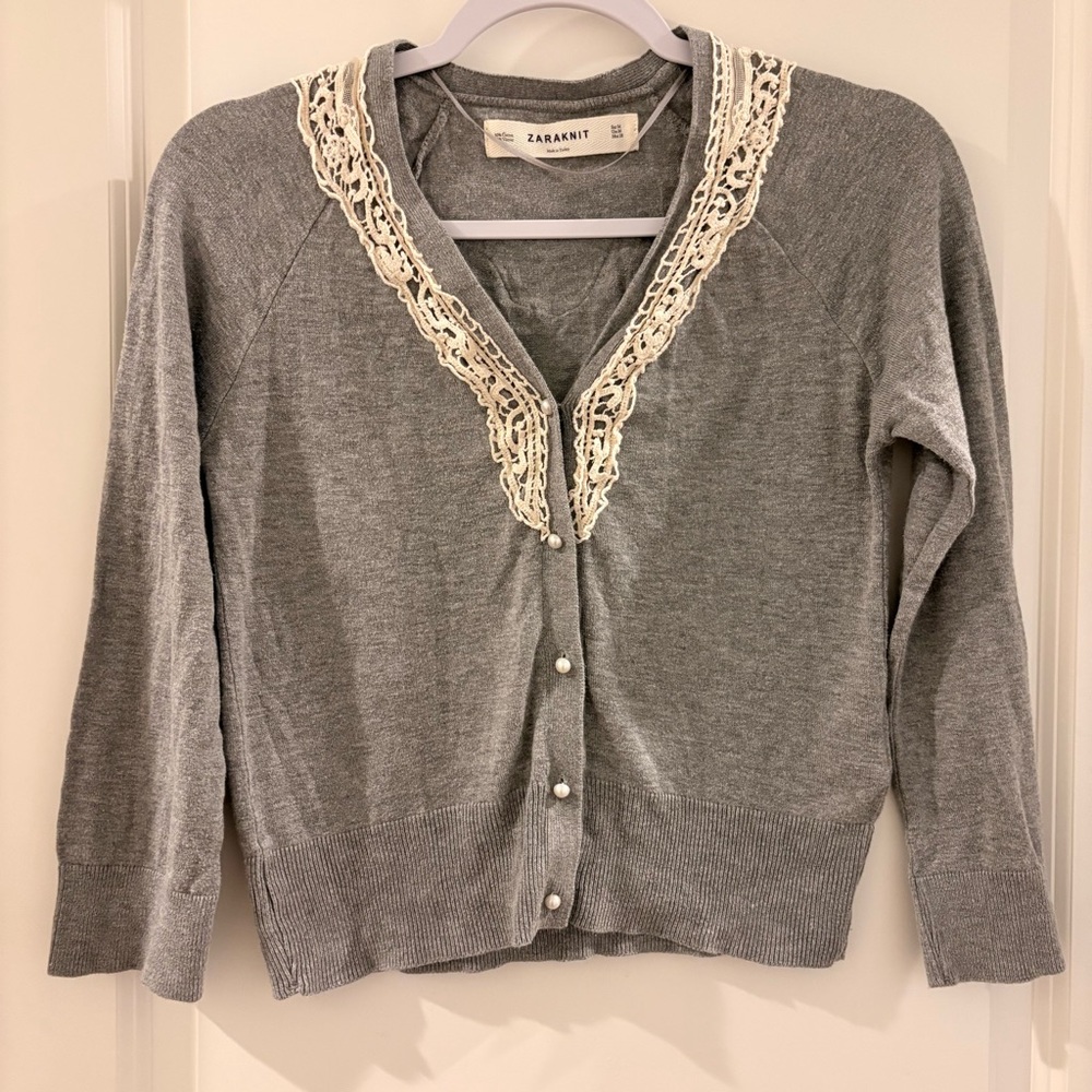 Zara Knit Cardigan Pearl Buttons